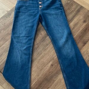 Abercrombie Kids Jeans- 17/18 flare with elastic waist in the back